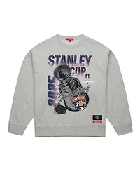 Mitchell & Ness Women's Heather Gray Florida Panthers 2025 Stanley Cup Champions Pullover Sweatshirt