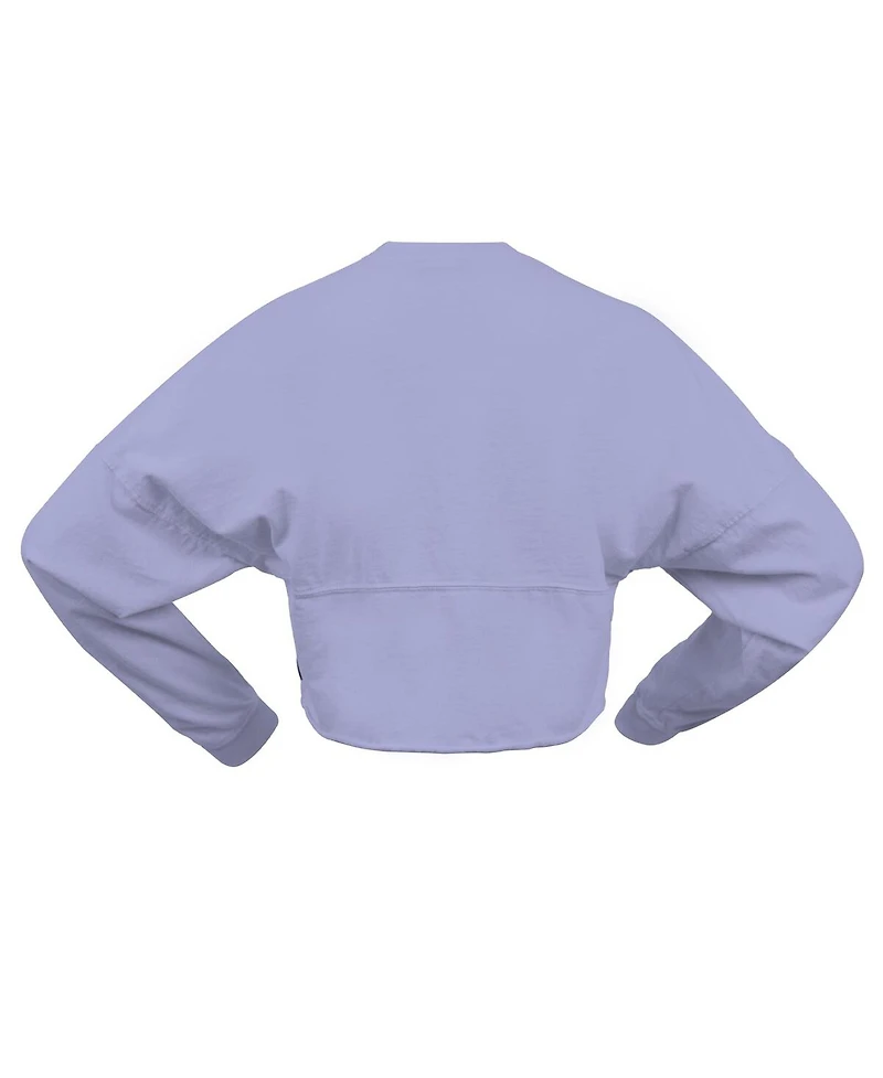 Spirit Jersey Women's Violet Golden State Valkyries Jumbo Print Oversized Cropped Long-Sleeve T-Shirt