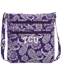 Vera Bradley Women's Tcu Horned Frogs Iconic Triple-Zip Bandana Hipster Crossbody Purse