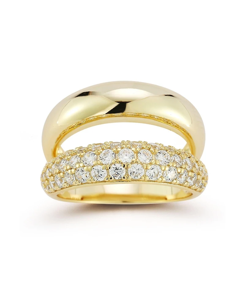 Rachel Zoe 14K Gold Plated Sterling Silver Double Dome Ring