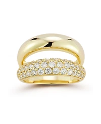 Rachel Zoe 14K Gold Plated Sterling Silver Double Dome Ring