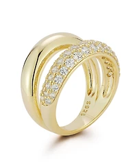Rachel Zoe 14K Gold Plated Sterling Silver Double Dome Ring
