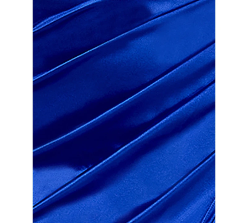 Emerald Sundae Juniors' Asymmetric Ruched Bodycon Dress