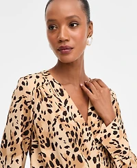 I.n.c. International Concepts Women's Printed Surplice-Neck Blouse, Macy's Exclusive