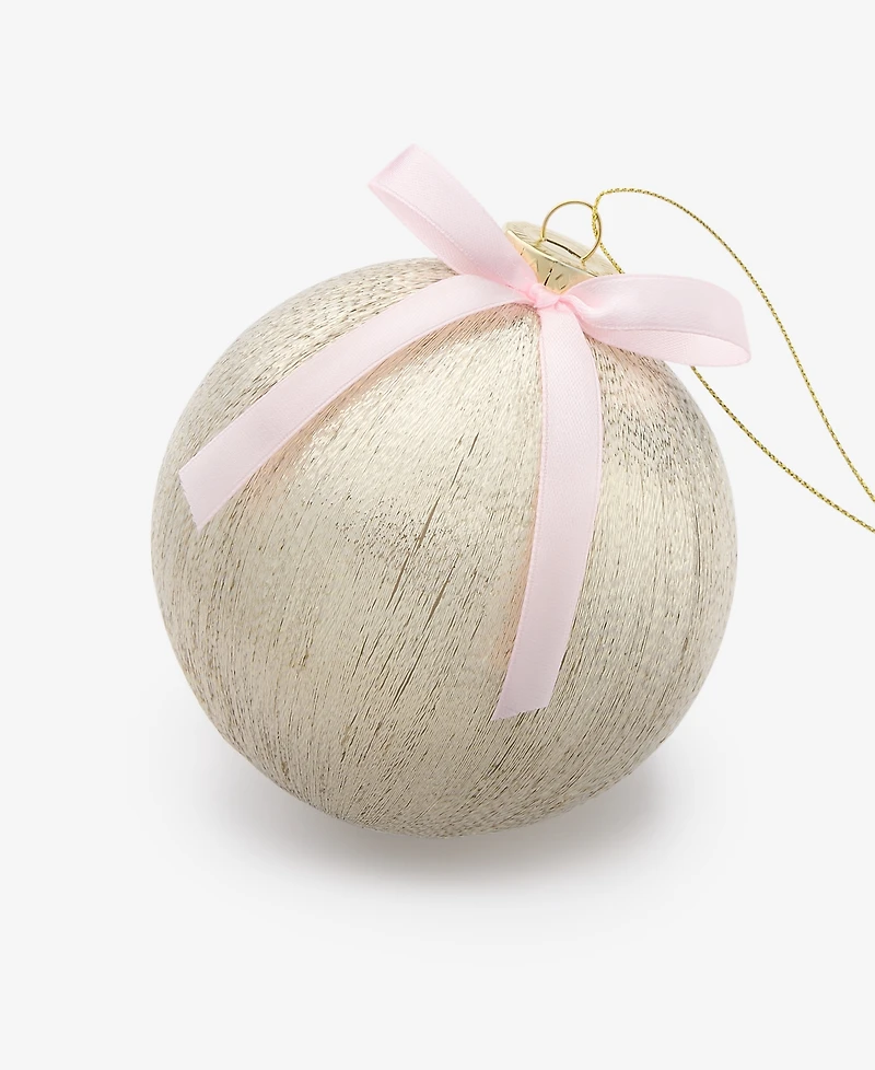 Holiday Lane Gilded Glamour Gilded Glamour Bow-Trim Satin Ball Ornament, Macy's Exclusive
