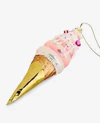 Holiday Lane Sugar Plum Glass Ice Cream Cone Ornament, Macy's Exclusive