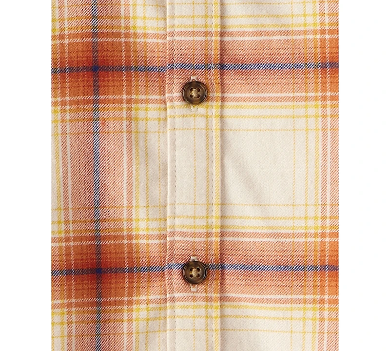 Carter's Toddler Boys Plaid Cotton Long-Sleeve Hooded Button-Down Shirt