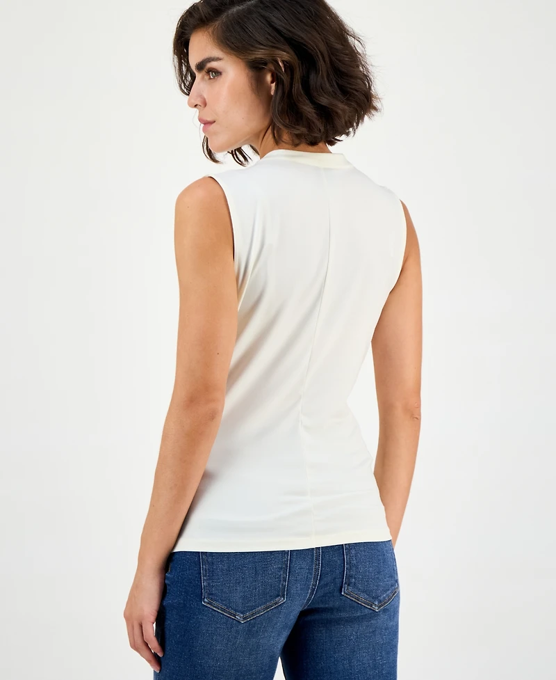 I.n.c. International Concepts Women's Sleeveless Faux-Wrap Top, Macy's Exclusive