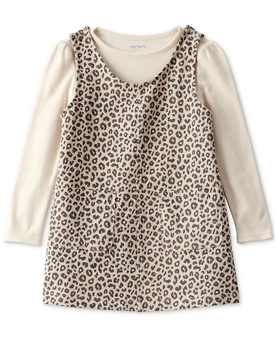 Carter's Toddler Girls Cotton Long-Sleeve Top & Leopard-Print Dress, 2 Piece Set