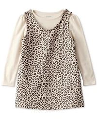 Carter's Toddler Girls Cotton Long-Sleeve Top & Leopard-Print Dress, 2 Piece Set