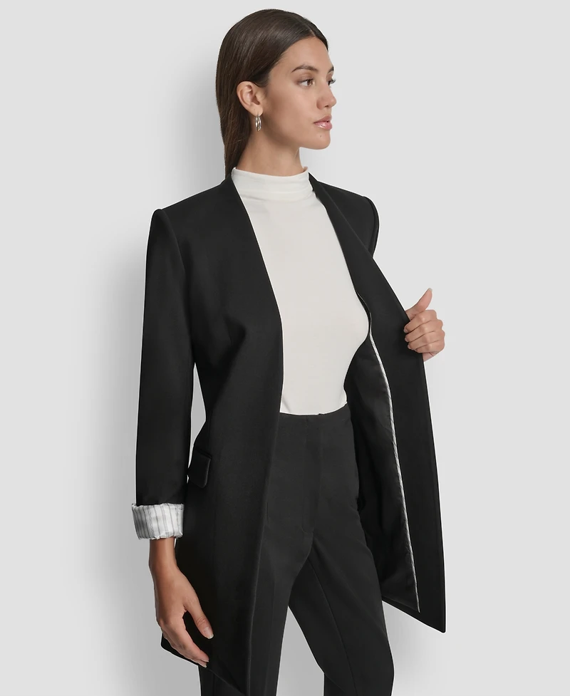Dkny Women's Collarless Open-Front Topper Jacket