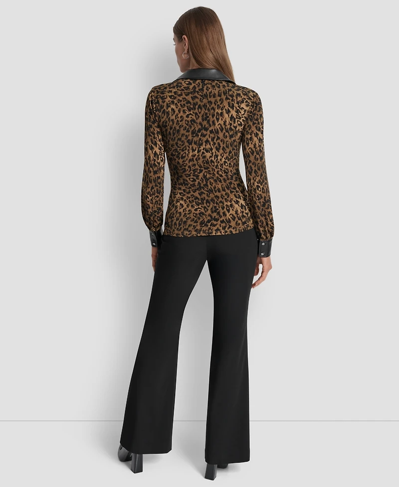 Dkny Women's Knot-Front Long-Sleeve Blouse