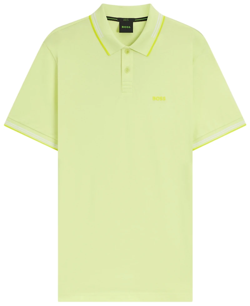 Boss by Hugo Men's Branding Stretch-Cotton Slim-Fit Polo Shirt