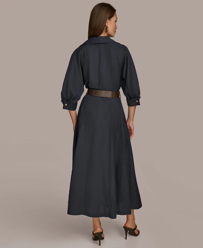 Donna Karan New York Women's Belted Midi Shirtdress