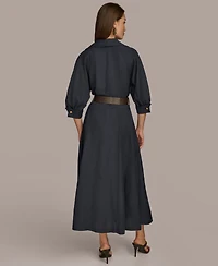 Donna Karan New York Women's Belted Midi Shirtdress