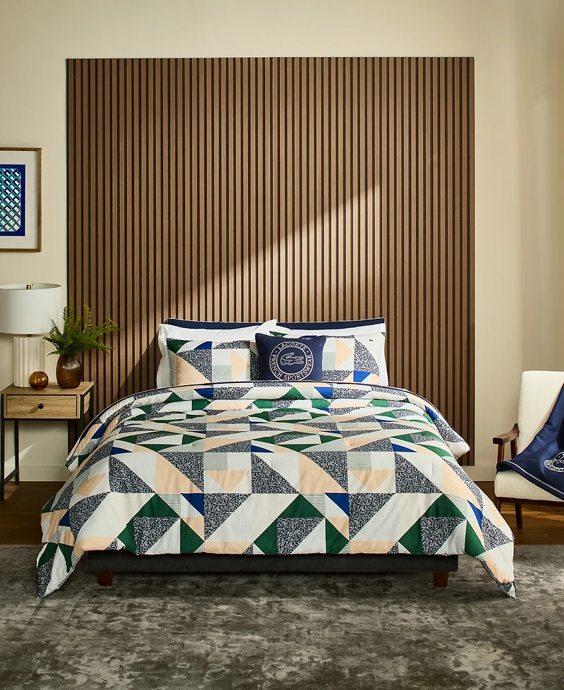 Lacoste Signature Cotton 3-Pc. Comforter Set, King