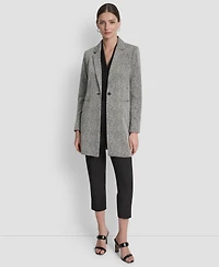 Dkny Women's Notch-Lapel Single-Button Long-Sleeve Jacket, Regular & Petite