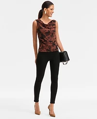 I.n.c. International Concepts Women's Cowl-Neck Printed Sleeveless Top, Macy's Exclusive