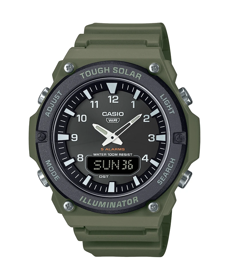 Casio Men's Analog Green Resin Watch, 52.5mm