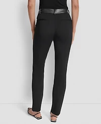 Dkny Women's Faux-Leather-Trim Ponte Bootcut Pants