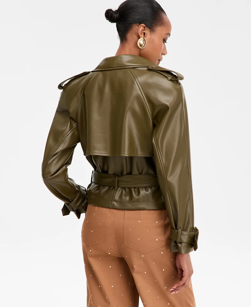 I.n.c. International Concepts Women's Faux-Leather Biker Jacket, Macy's Exclusive