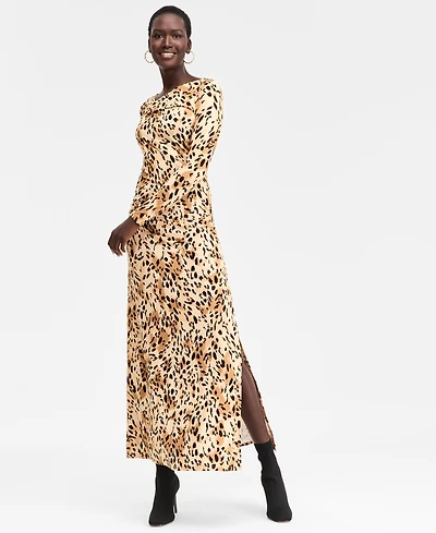 I.n.c. International Concepts Women's Printed Cross-Neck Maxi Dress, Macy's Exclusive