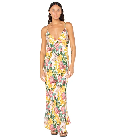 Roxy Juniors' Floral-Print Lost Paradise Tie-Beck Maxi Dress