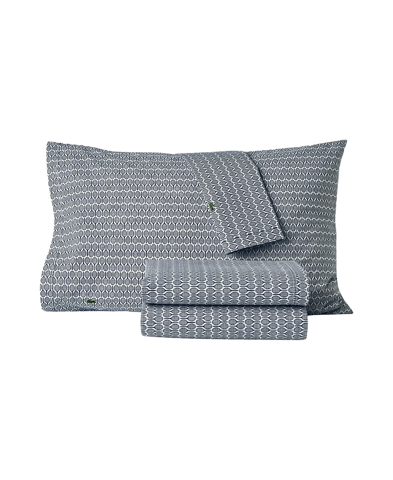 Lacoste Racquet 200-Thread Count Cotton -Pc. Sheet Set
