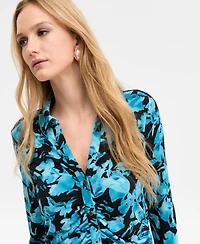 I.n.c. International Concepts Women's Printed Long Sleeve Collared Maxi Dress, Macy's Exclusive