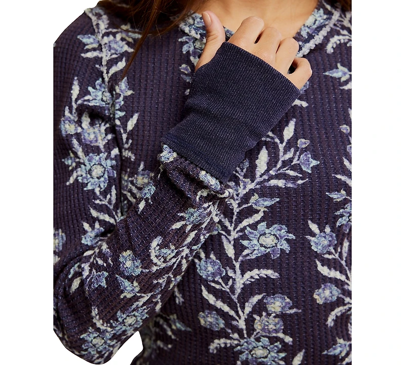Free People Women's Pretty Little Printed Cotton Thermal Top
