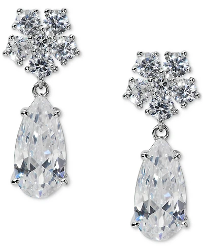 Eliot Danori Cubic Zirconia Double Drop Earrings, Exclusively at Macy's