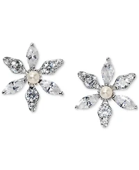 Eliot Danori Cubic Zirconia & Imitation Pearl Flower Stud Earrings, Exclusively at Macy's