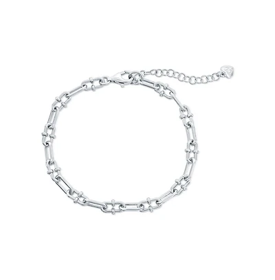Simona Sterling Silver, Paperclip Design Bracelet