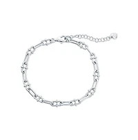 Simona Sterling Silver, Paperclip Design Bracelet
