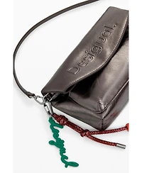 Desigual Women's Medium metallic flap bag with 3D logo
