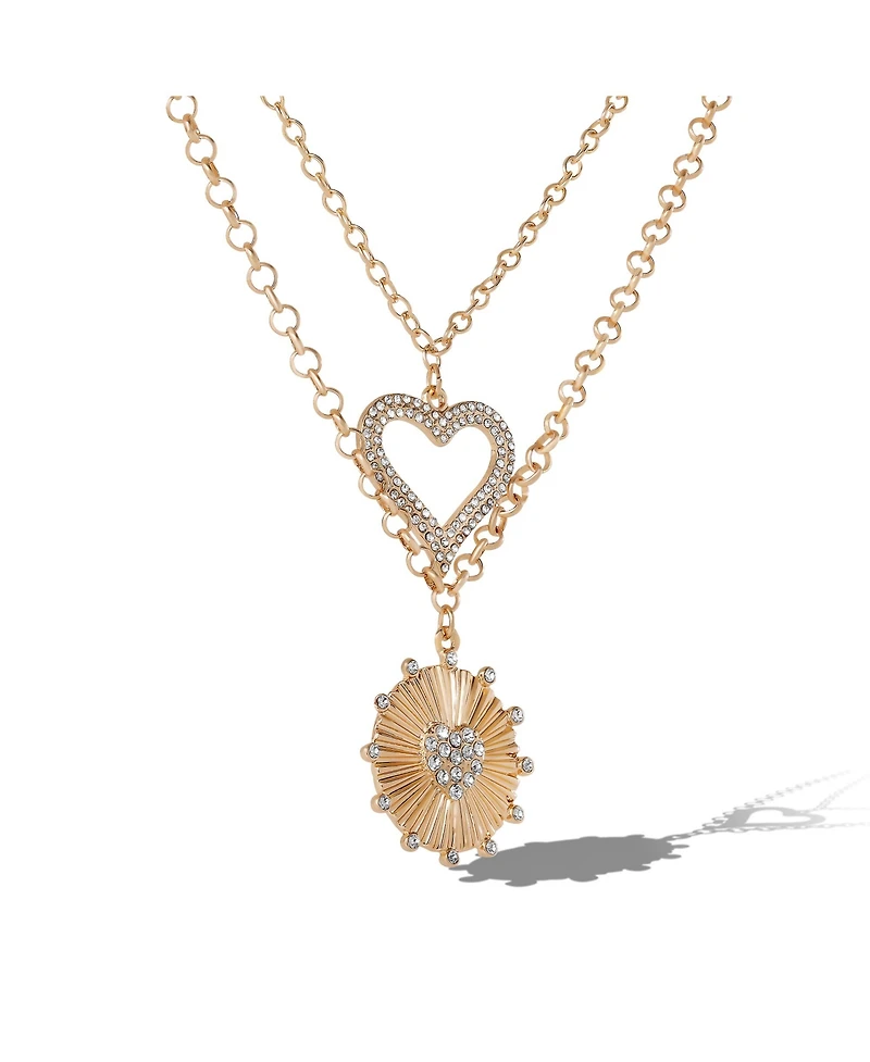 Jessica Simpson 2-Piece Heart Layered Necklace Set