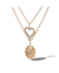 Jessica Simpson 2-Piece Heart Layered Necklace Set