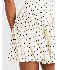 Miss Circle Women's Edeline Polka Dot Off-shoulder Pleated Mini Dress