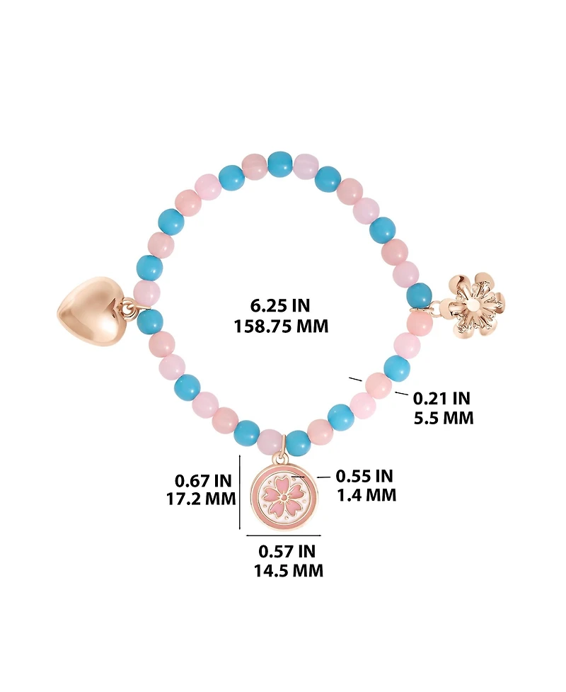 Jessica Simpson Kids Pastel Beaded Bracelet & Heart Earrings Set