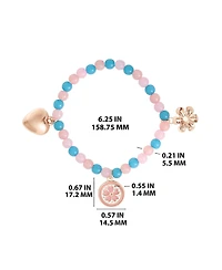Jessica Simpson Kids Pastel Beaded Bracelet & Heart Earrings Set