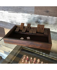 We Games 9 Number Shut the Box Board Game with Walnut Stained Wood, 11 in.