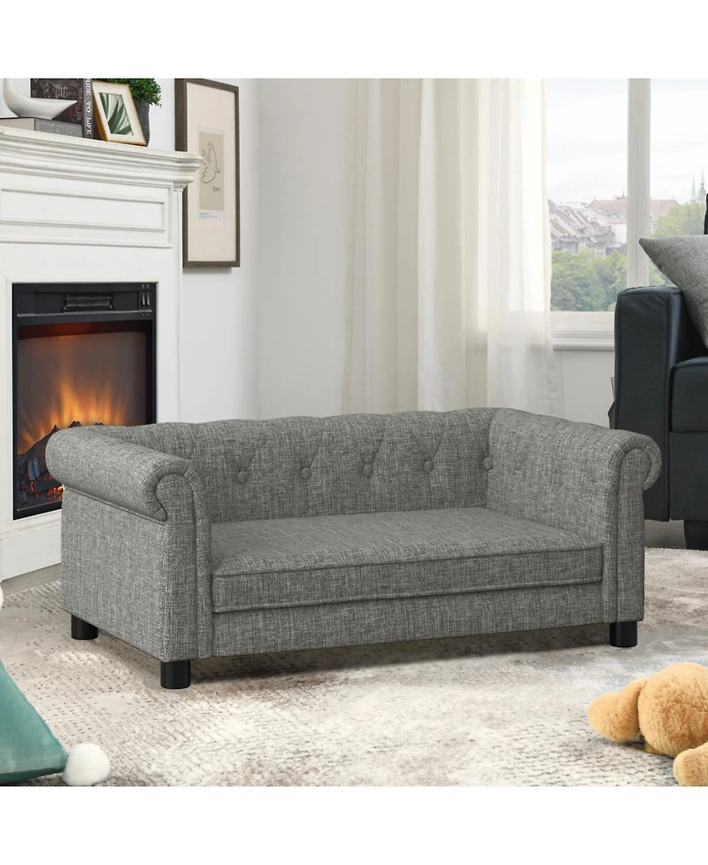 Streamdale Furniture Elegant Linen Dog Sofa Bed - Light Grey