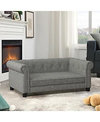 Streamdale Furniture Elegant Linen Dog Sofa Bed - Light Grey