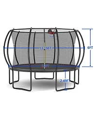Streamdale Furniture 12FT trampoline Pumpkin- Black Red