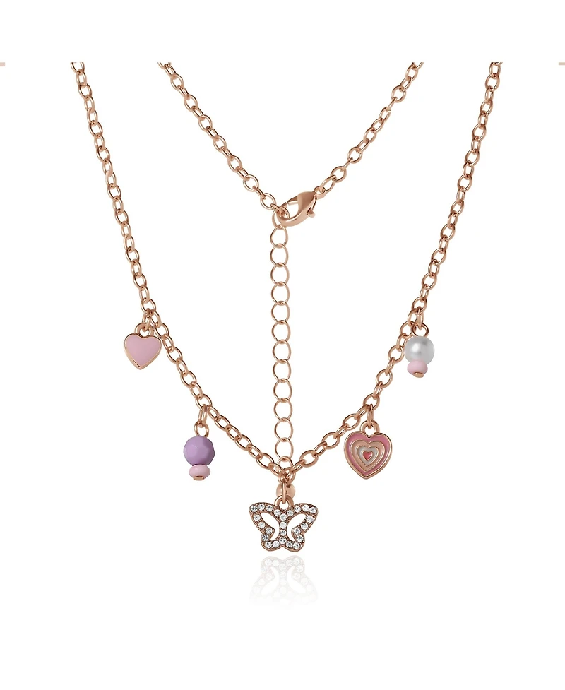 Jessica Simpson Kids Heart Charm Necklace and Earrings Set