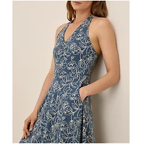 Pact Women's Fit & Flare Gathered Halter Dress