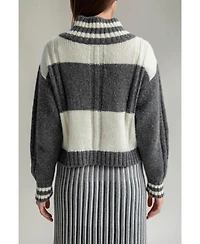 Sskein Women's Checkered V-Neck Sweater