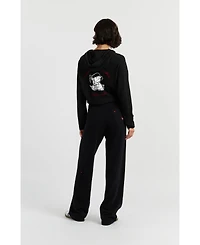 Chinti & Parker Women's Wool Cashmere Peanuts Wide-Leg Track Pants