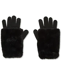 Steve Madden Faux-Fur-Cuff Cozy Knit Gloves
