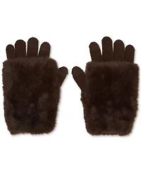 Steve Madden Faux-Fur-Cuff Cozy Knit Gloves